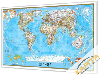 Mapa magnetyczna Świata polityczna 1:24 mln. 176x122 cm National Geographic